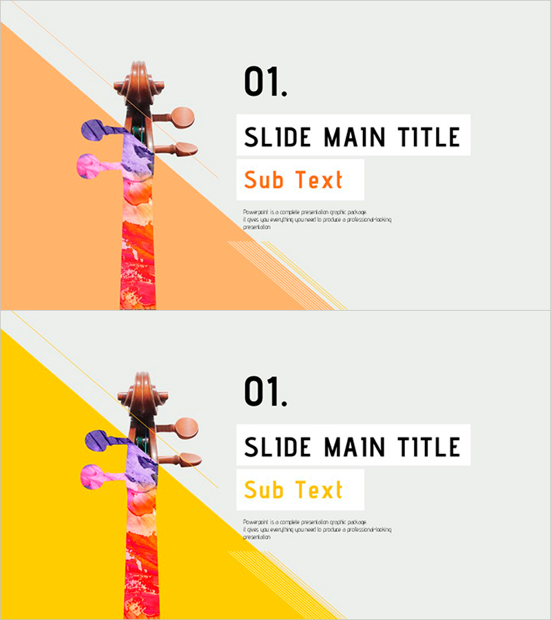 회화와 음악 템플릿 간지 – 창의적인 프레젠테이션