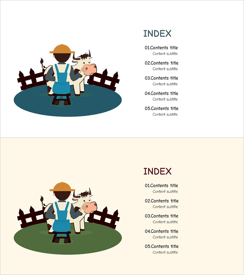 농장 와이드 템플릿으로 목차 구성하기