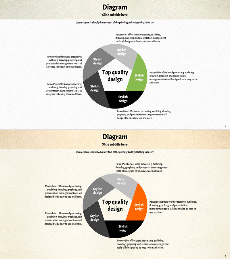 그린 오렌지 강조 연결 다이어그램