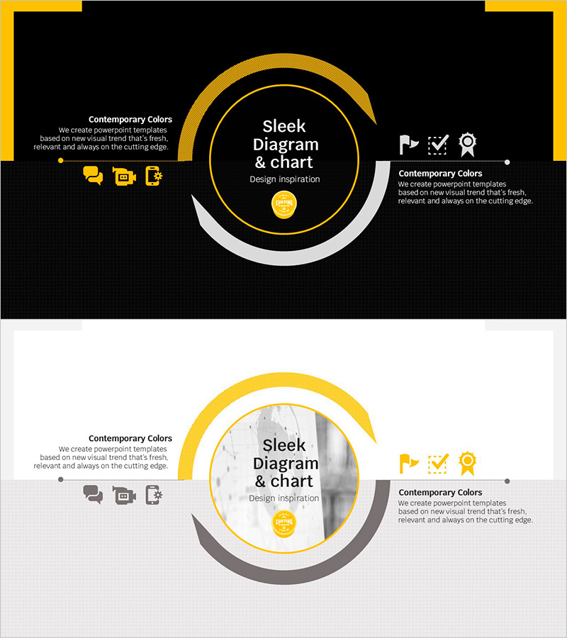 세련된 다이어그램과 차트를 활용한 프레젠테이션 템플릿