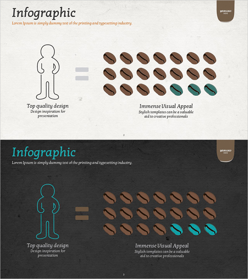 커피콩 인포그래픽 - 시각적 매력을 담다