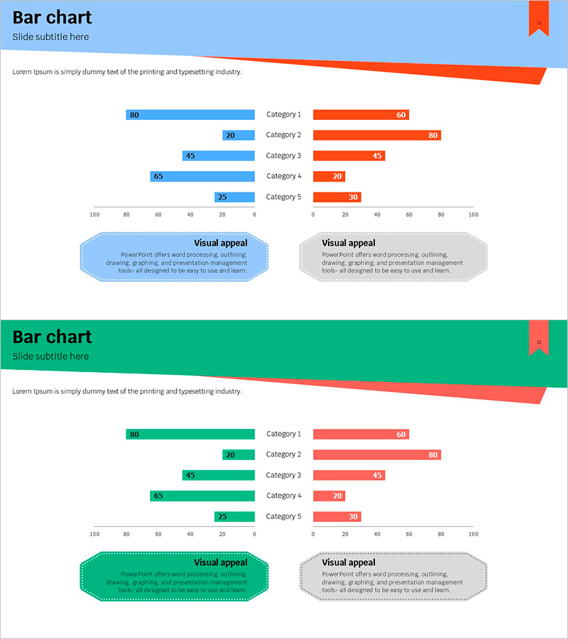 양방향 컬러 대비 그래프 – 데이터 비교를 한눈에