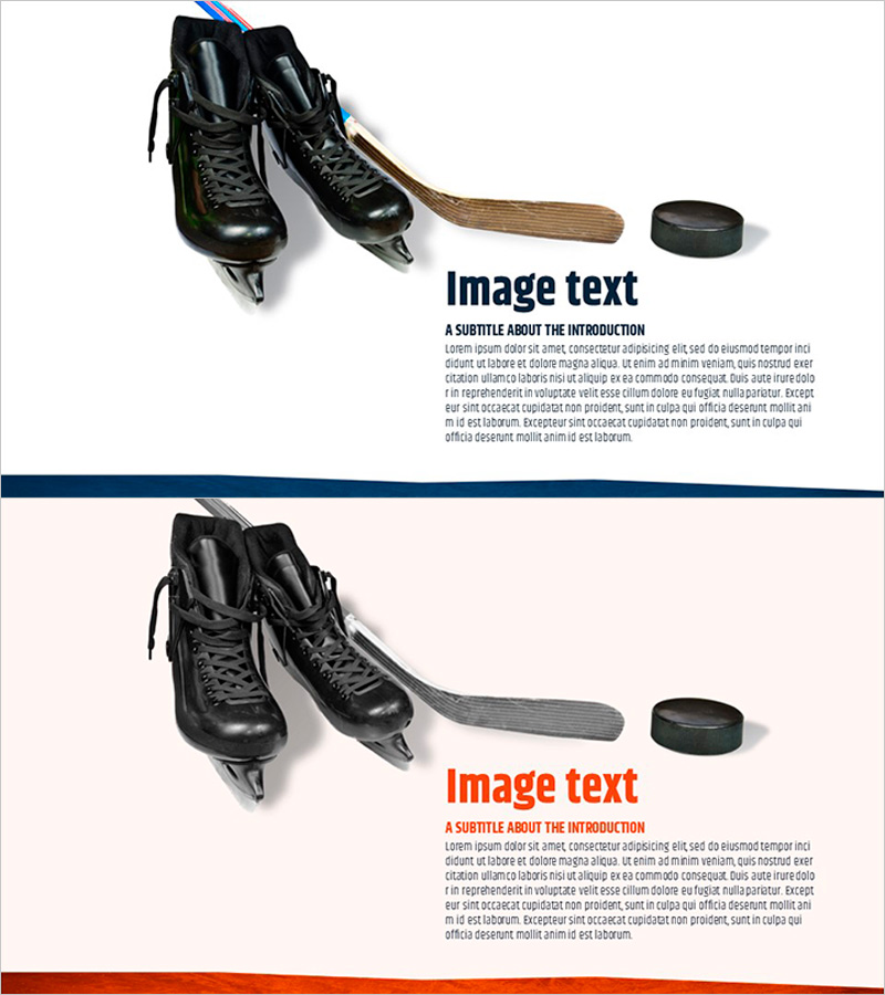 아이스하키 배경과 메시지 프레젠테이션