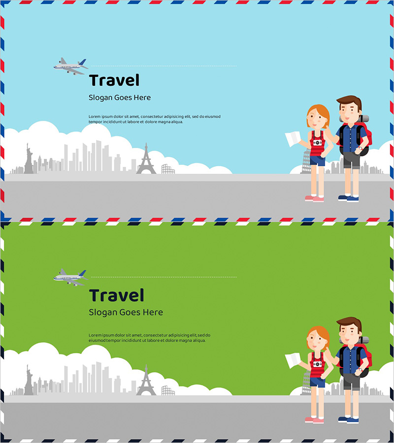 해외여행 일러스트 표지 – 탐험과 행복