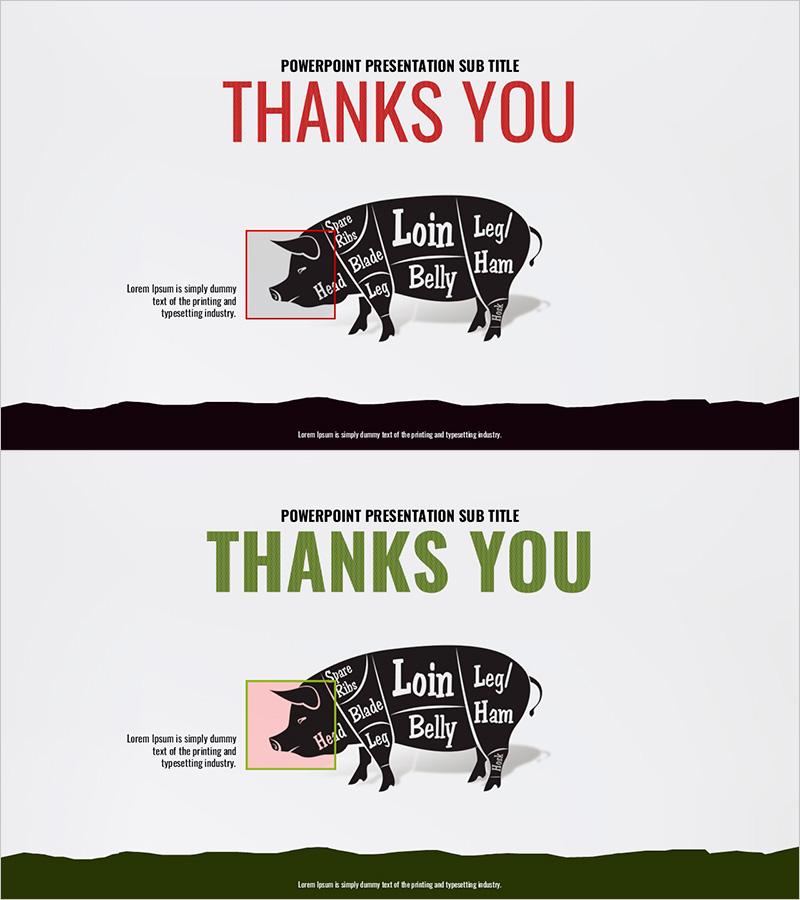 프리미엄 고기 템플릿 엔딩 슬라이드