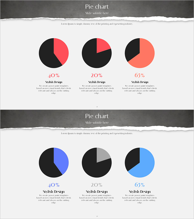 블랙&레드퍼플 도넛차트 – 트렌디한 데이터 시각화