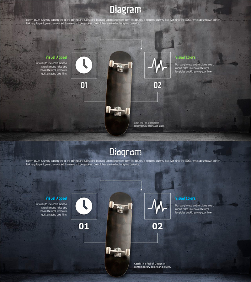 보드와 인포그래픽 슬라이드 – 효율적인 흐름과 직관적 구성