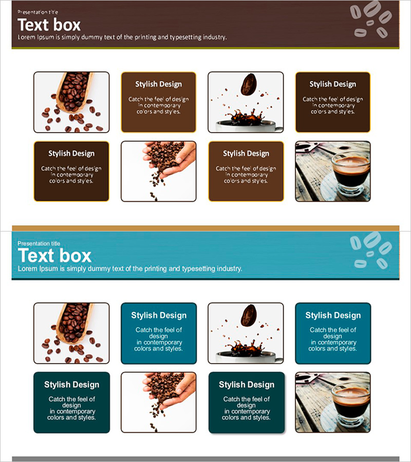 커피콩 텍스트 박스 – 제품 소개 및 특징 강조