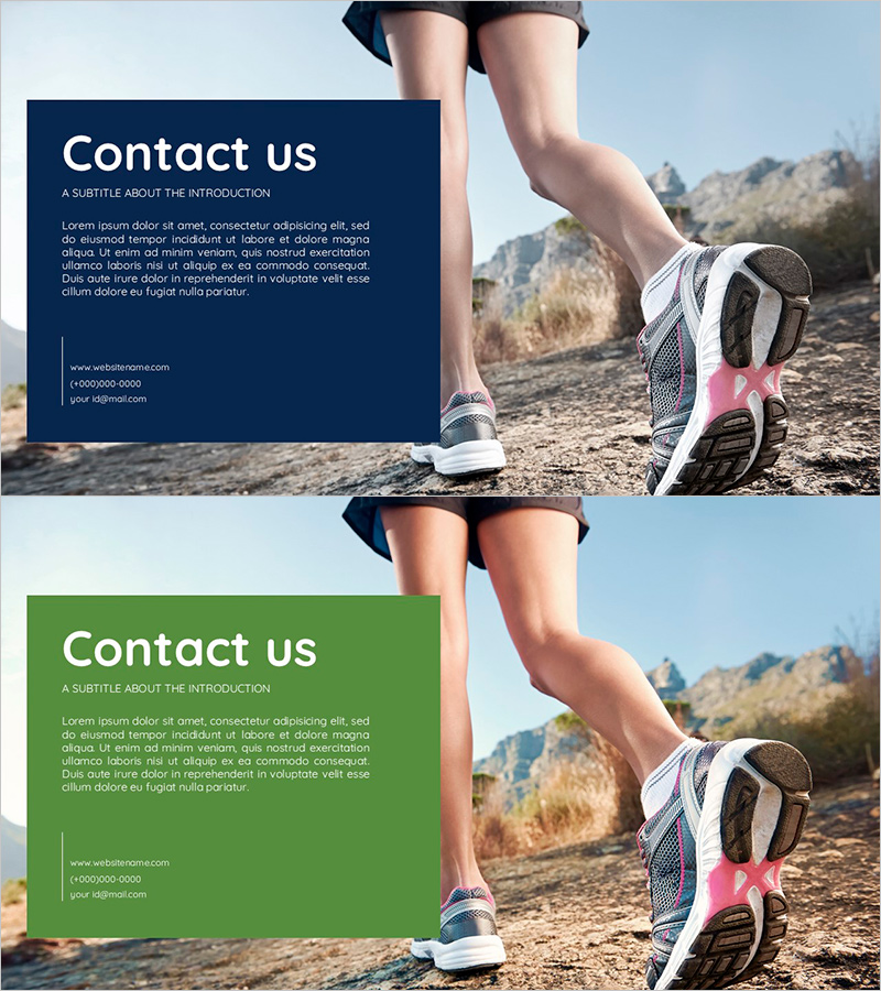 조깅 배경의 연락처 페이지 – 건강과 소통의 시작