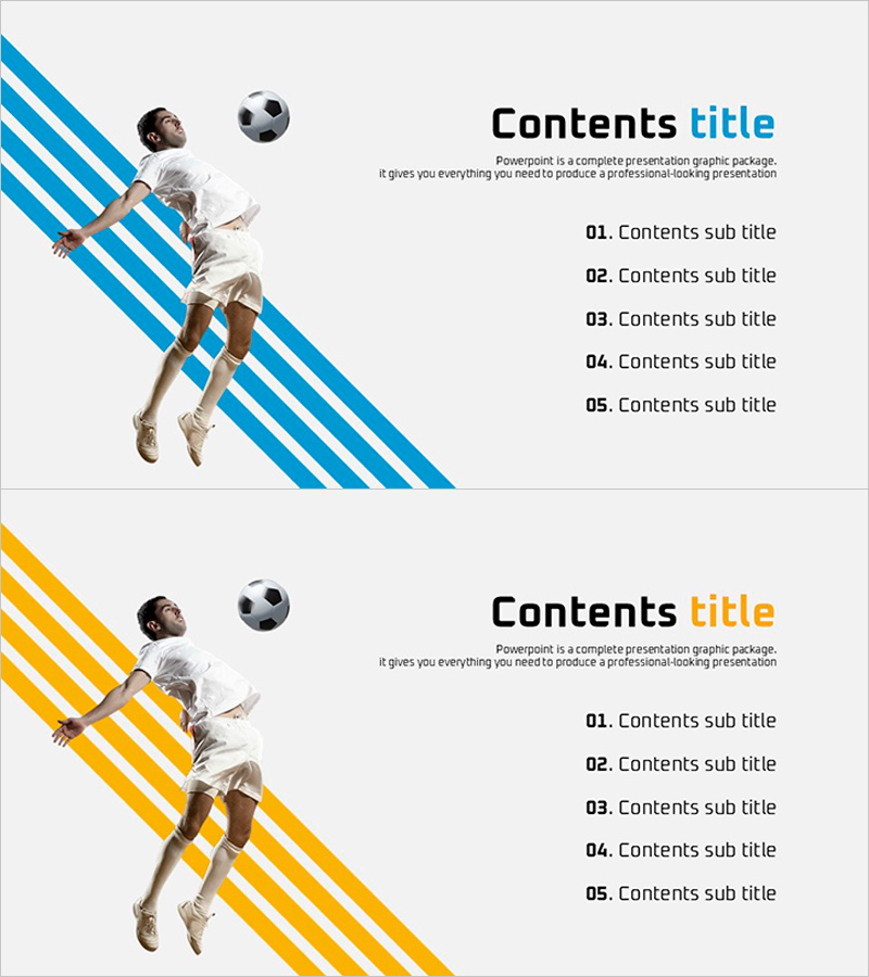 축구 목차 타이틀 – 역동성과 에너지