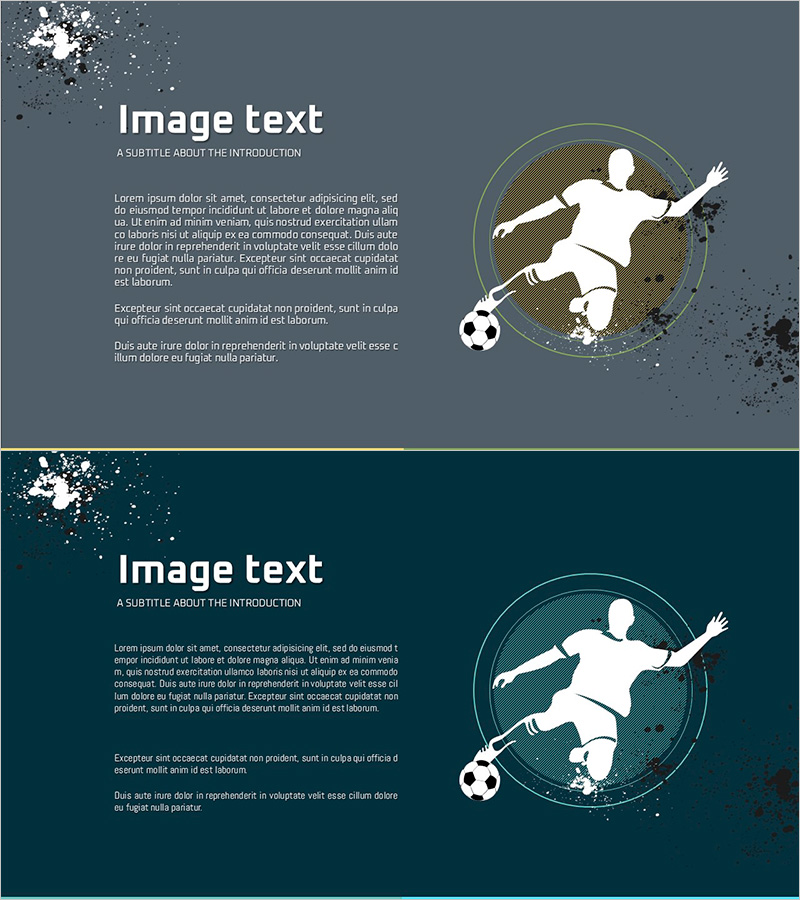 슈팅 일러스트와 텍스트 박스 – 스포티한 프레젠테이션