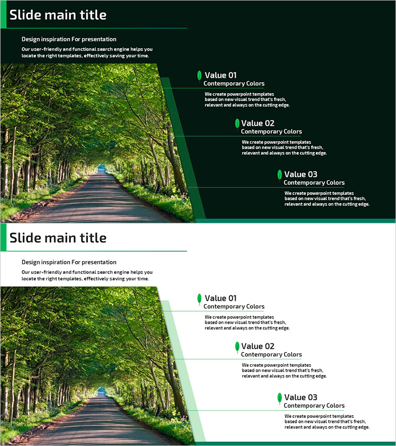 숲의 기능을 강조한 다이어그램 슬라이드