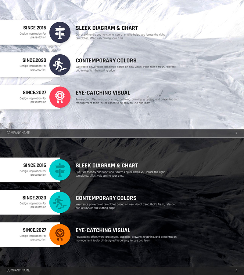 프레젠테이션을 위한 등산 템플릿 추진 과정 – 마케팅 전략과 목표