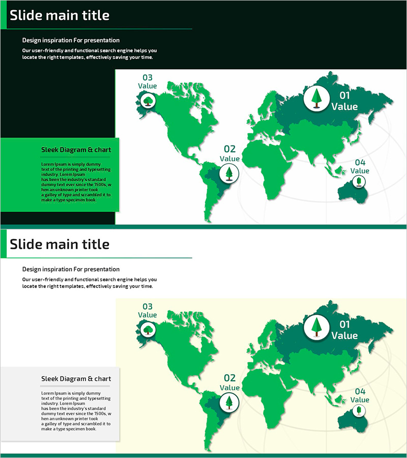 숲 일러스트 글로벌 맵 – 시장 분석 시각화