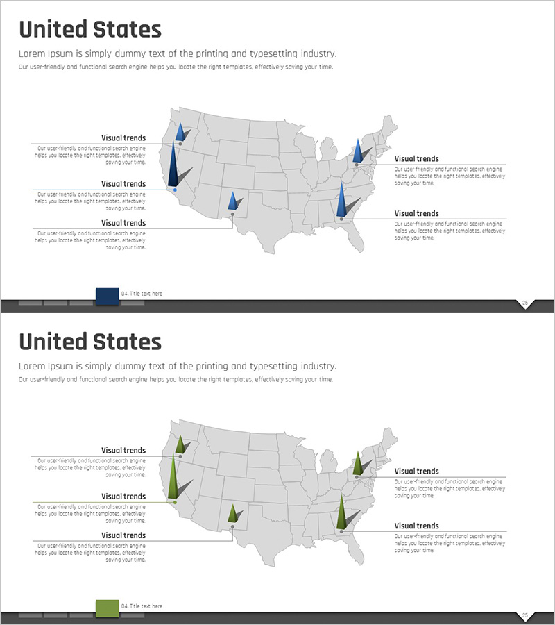 미국 지역별 사업활동 시각화 – 시장분석 프레젠테이션