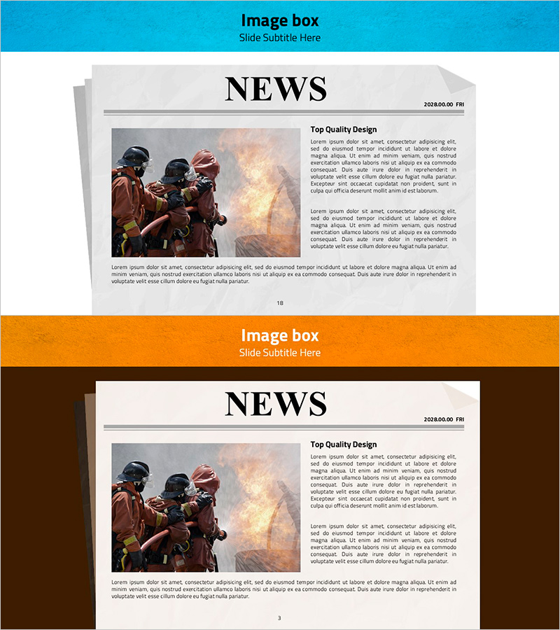 화재 뉴스목업 슬라이드 – 사회적 책임과 고객 성공 사례