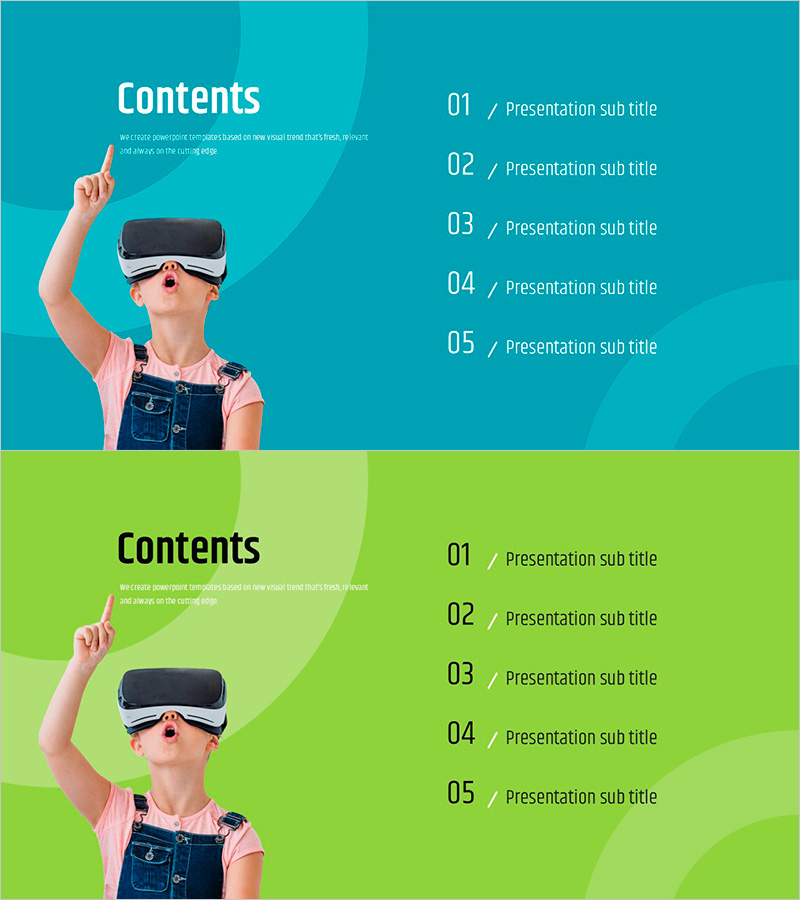 VR 교육 템플릿 목차 – 혁신과 성장