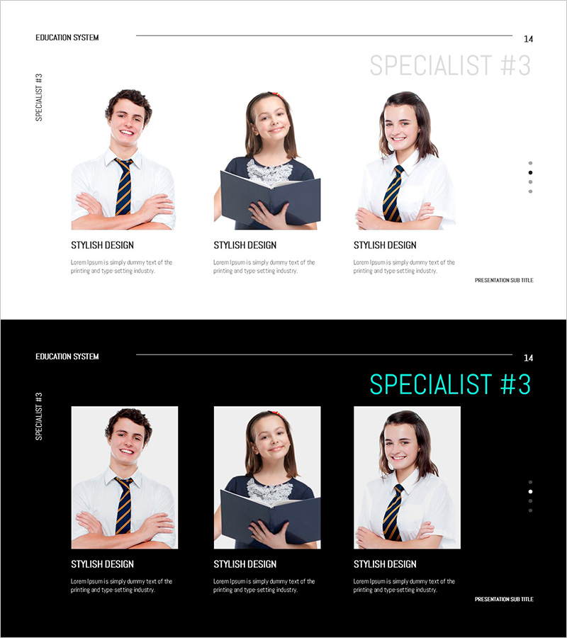 대표 학생 소개 프레젠테이션 슬라이드 – 매력적인 연출