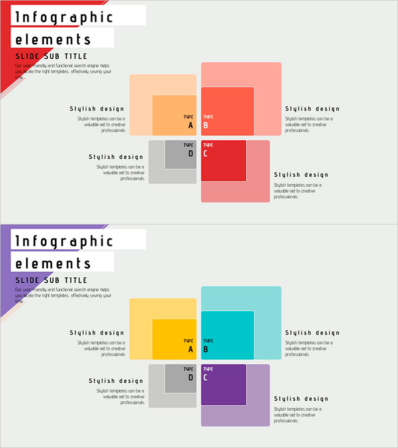 모자이크 박스 다이어그램 – 사업 전략 및 비전 제시