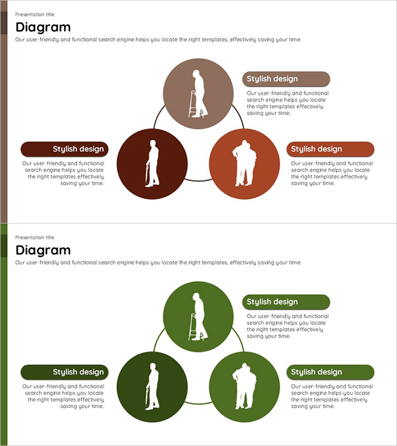 노인에 대한 3가지 분석 슬라이드 – 인사이트 중심의 다이어그램