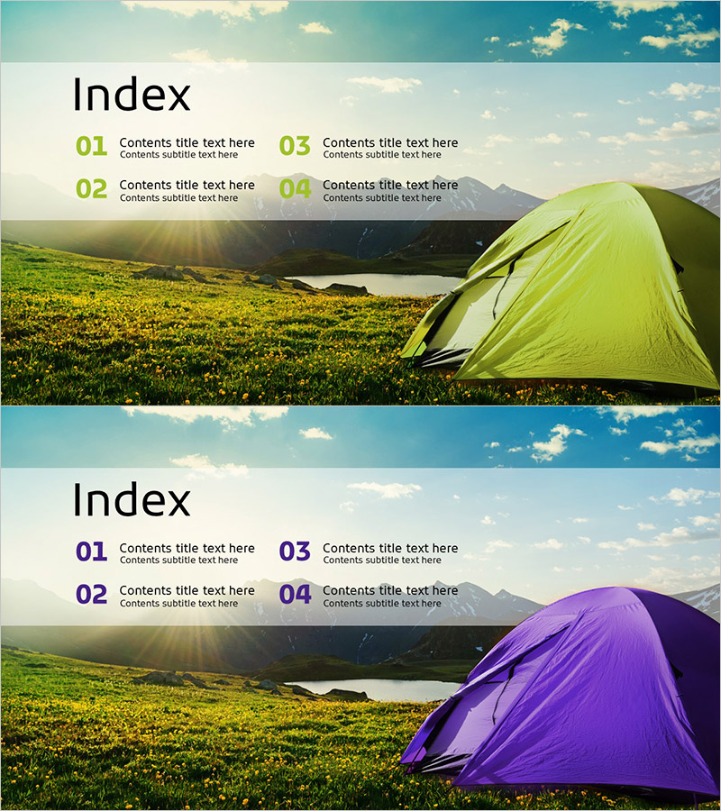 산악 클라이밍 템플릿 – 목차 슬라이드