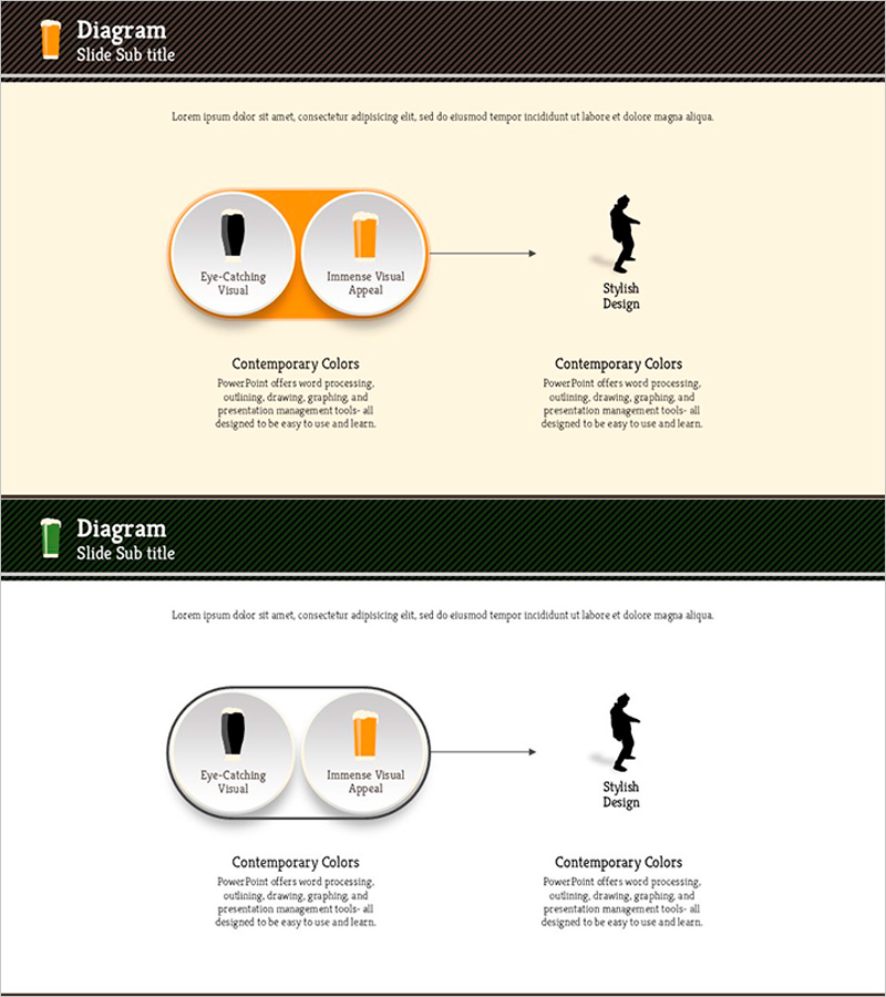 비주얼과 스타일이 돋보이는 다이어그램 슬라이드