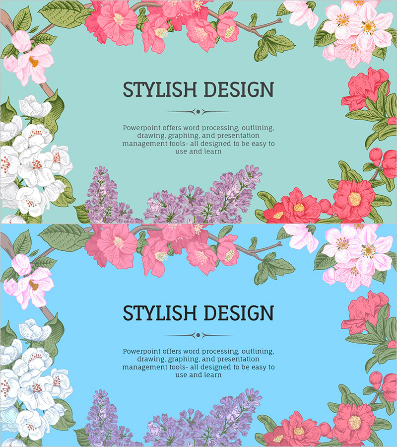 꽃 와이드 PPT 텍스트 – 스타일리시한 인트로/아웃트로