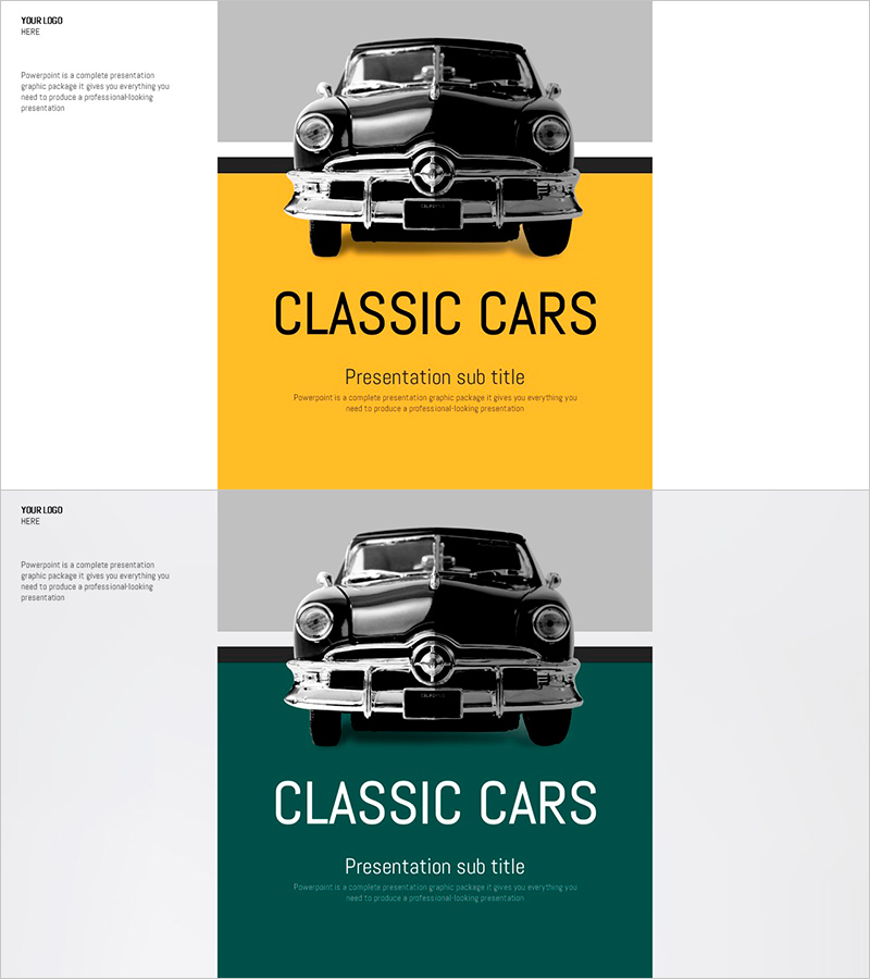 클래식 카 템플릿 표지 – 세련된 첫인상