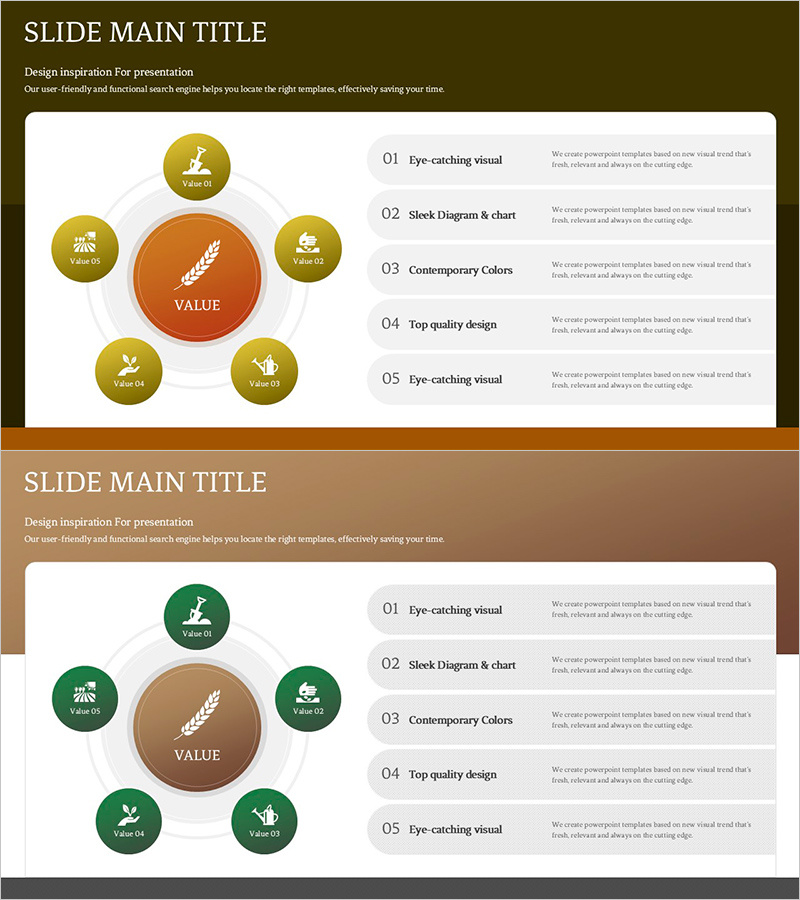 농작물 확산 다이어그램 – 사업 전략 시각화