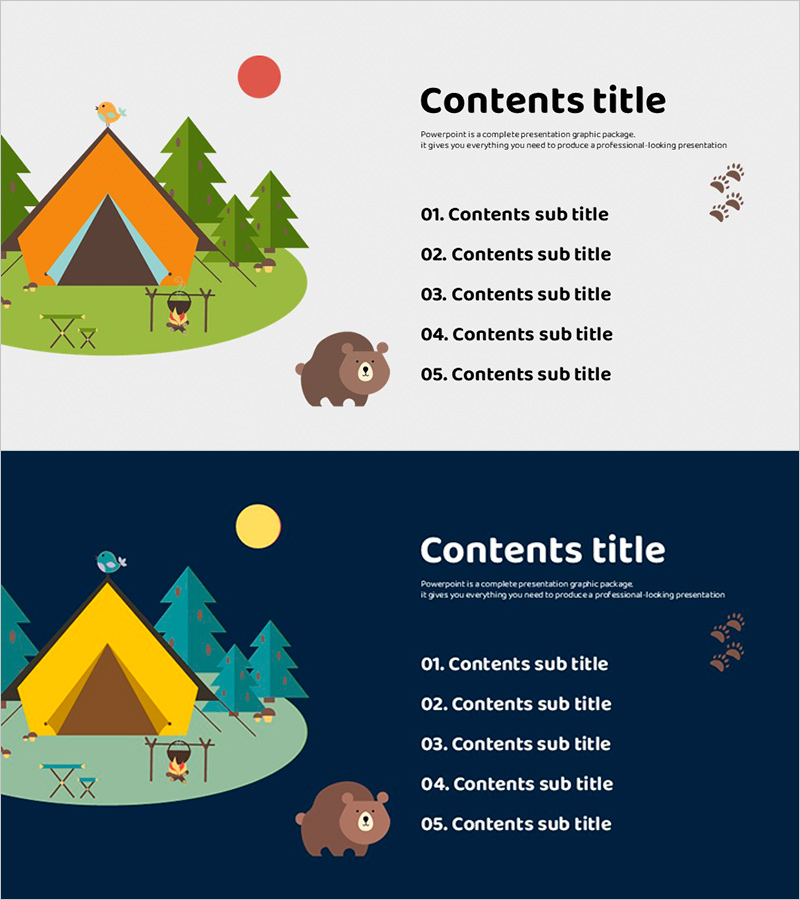 캠핑 와이드 템플릿으로 멋진 목차 구성하기