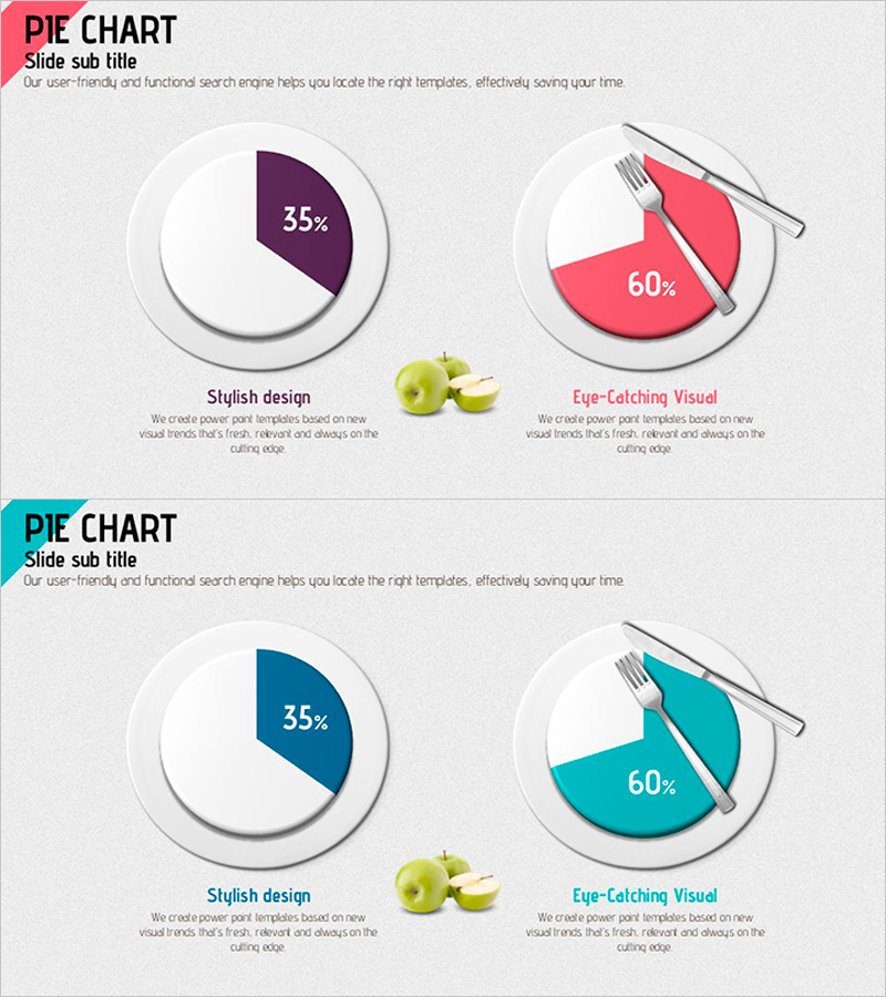 식사 콘셉트 파이형 차트 – 시장 점유율 분석