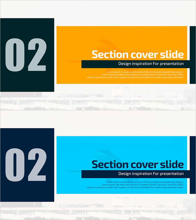 섹션 커버 슬라이드 - 간단한 디자인 영감