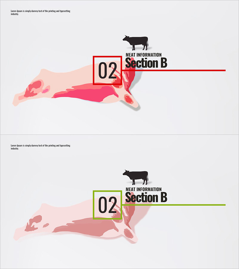 고기정보 제공을 위한 간지 슬라이드