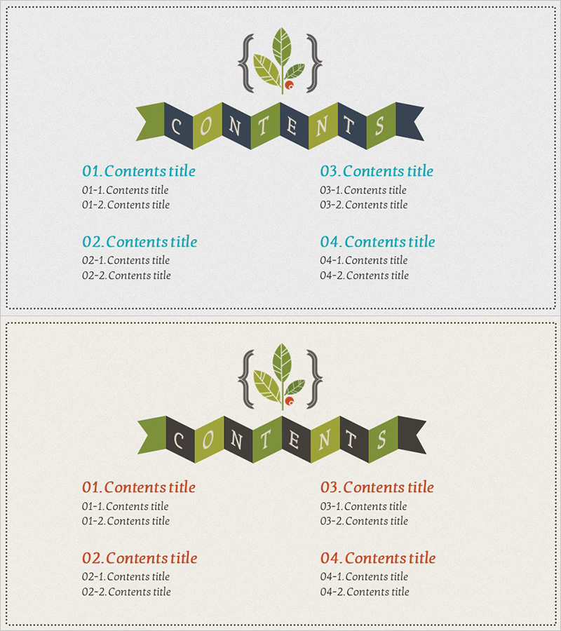 친환경 와이드 템플릿 – 목차 구성
