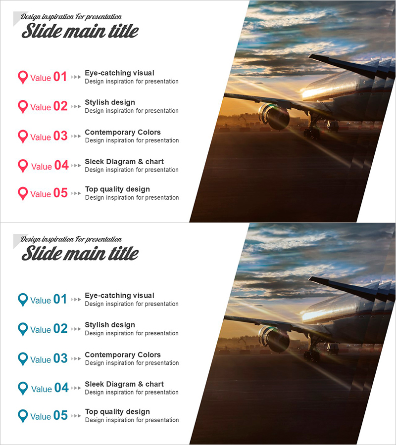 리스트형 핵심 포인트 슬라이드 | 좌우 결합형 인포그래픽 PPT