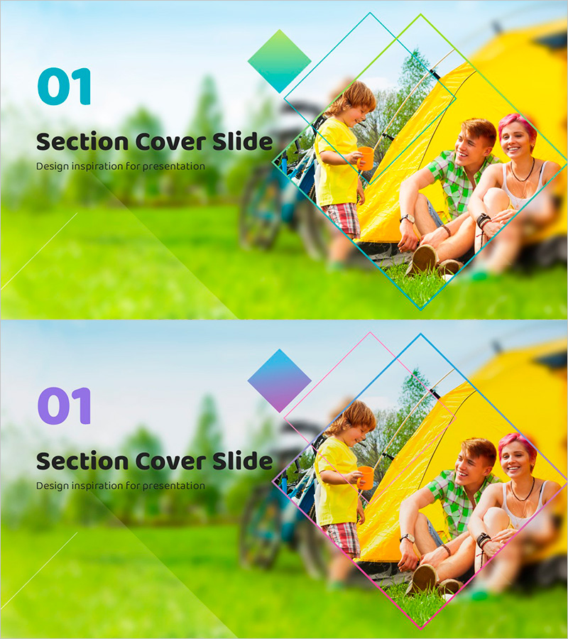 가족 캠핑 간지 – 섹션 커버 슬라이드