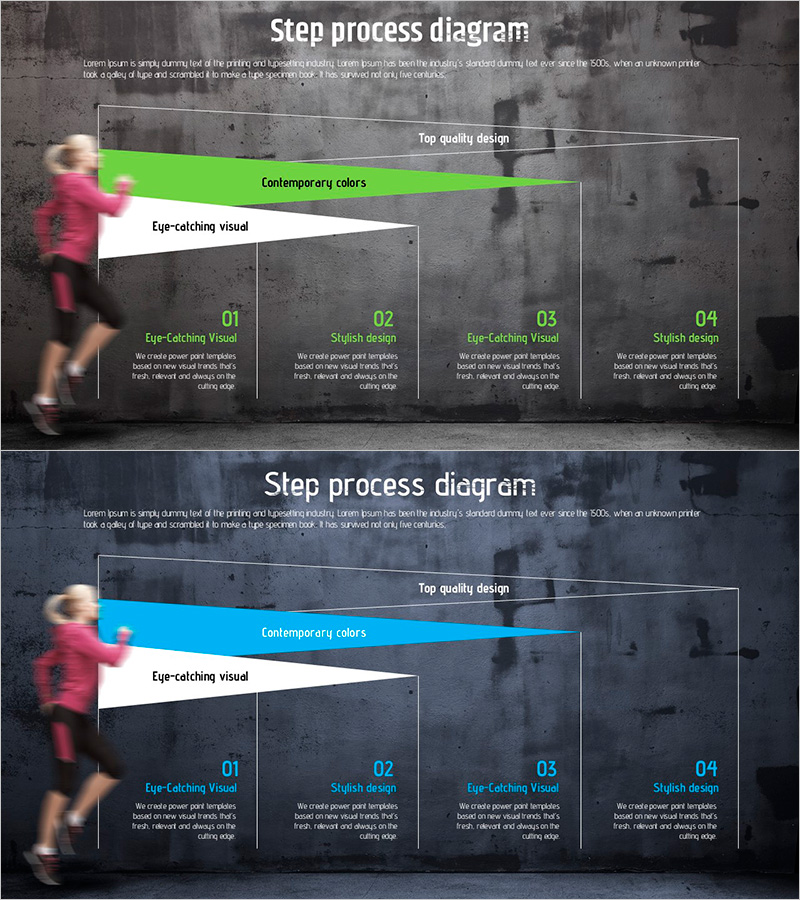 단계별 프로세스 다이어그램 - 사업 추진 전략을 시각화한 슬라이드