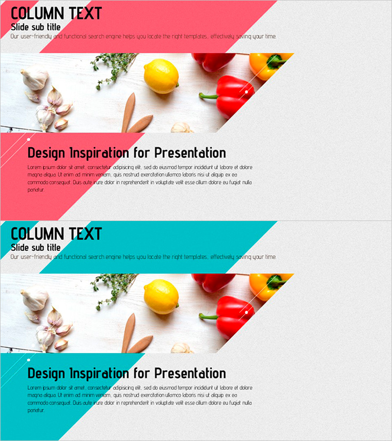 건강식에 대한 칼럼 슬라이드 – 요리를 통한 건강