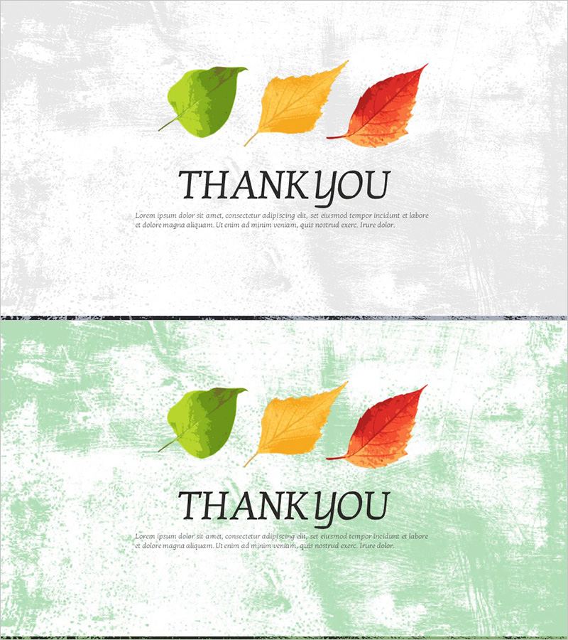 가을 단풍 템플릿으로 구성을 강조한 엔딩 페이지