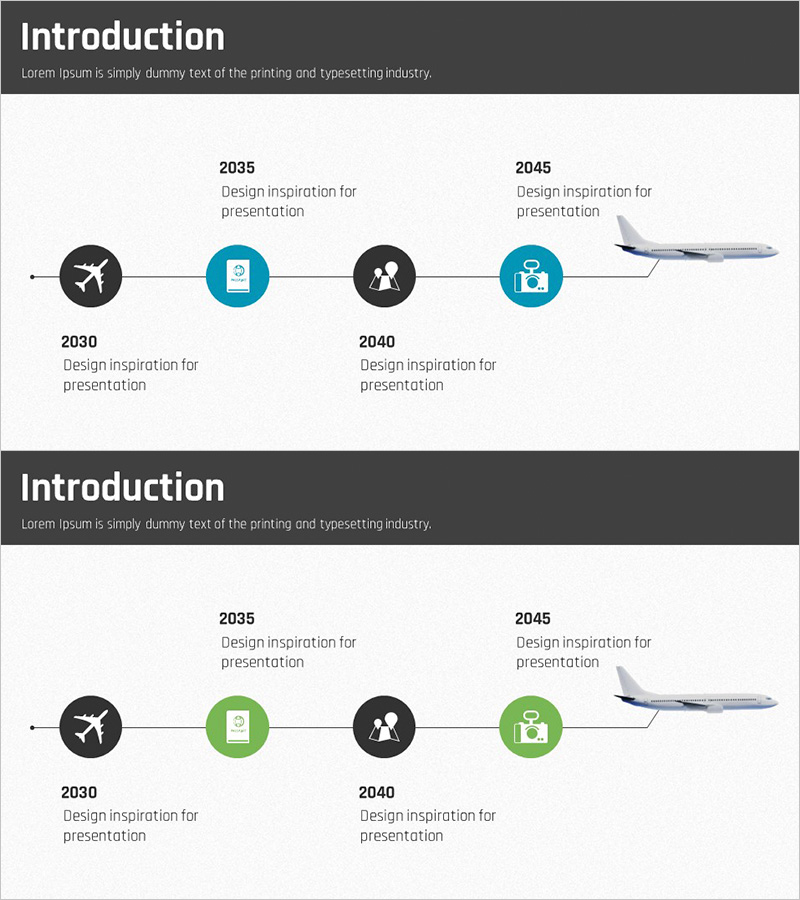 비행기 회사연혁 다이어그램 슬라이드