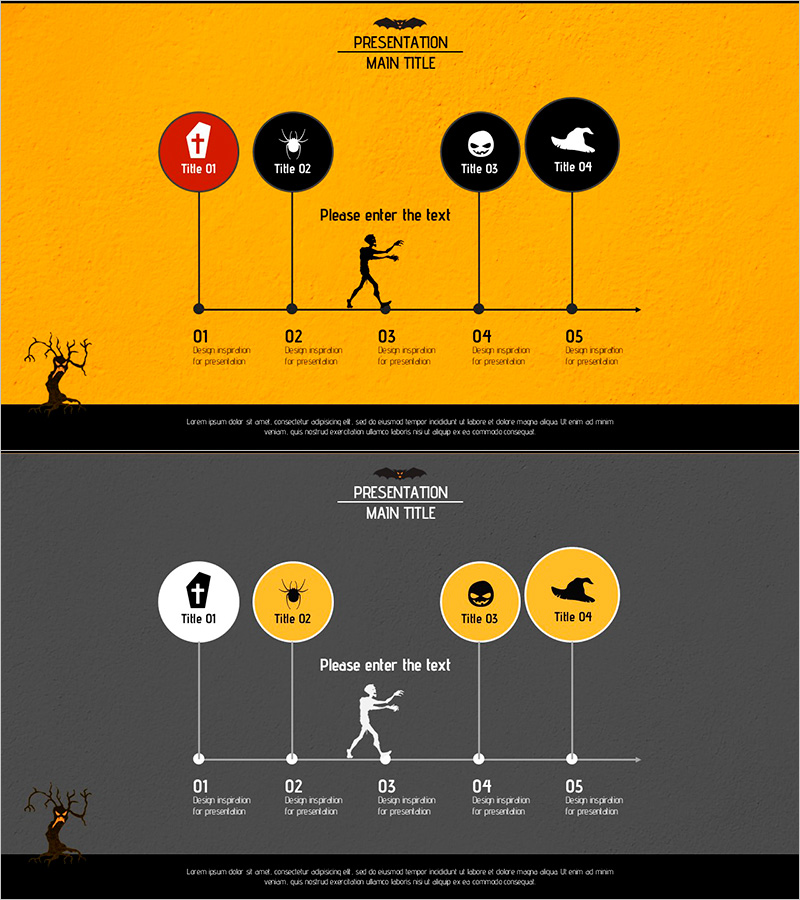 Halloween Event System Slide Template – Mysterious Diagram