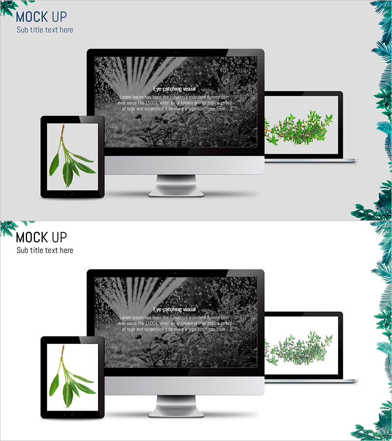 식물 사진 목업 – 감각적인 포트폴리오 템플릿