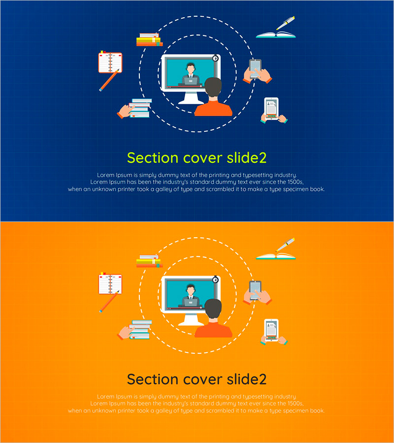 온라인 교육 템플릿 PPT 간지02 – 효율성과 창의성을 강조한 섹션 커버