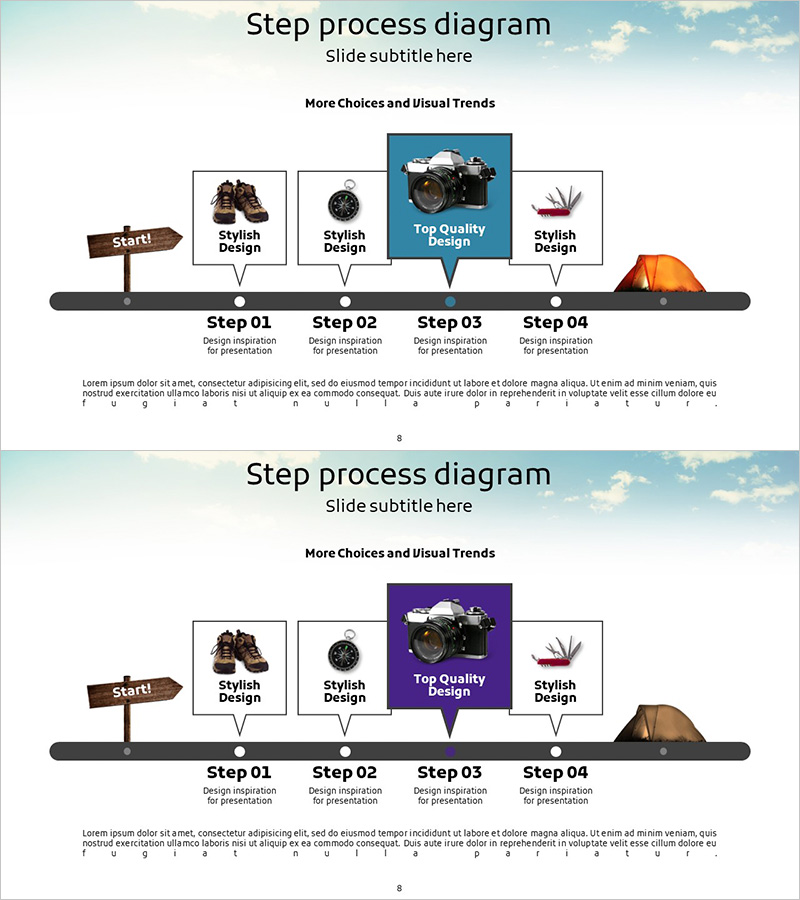단계별 산악 클라이밍 사업 계획 슬라이드