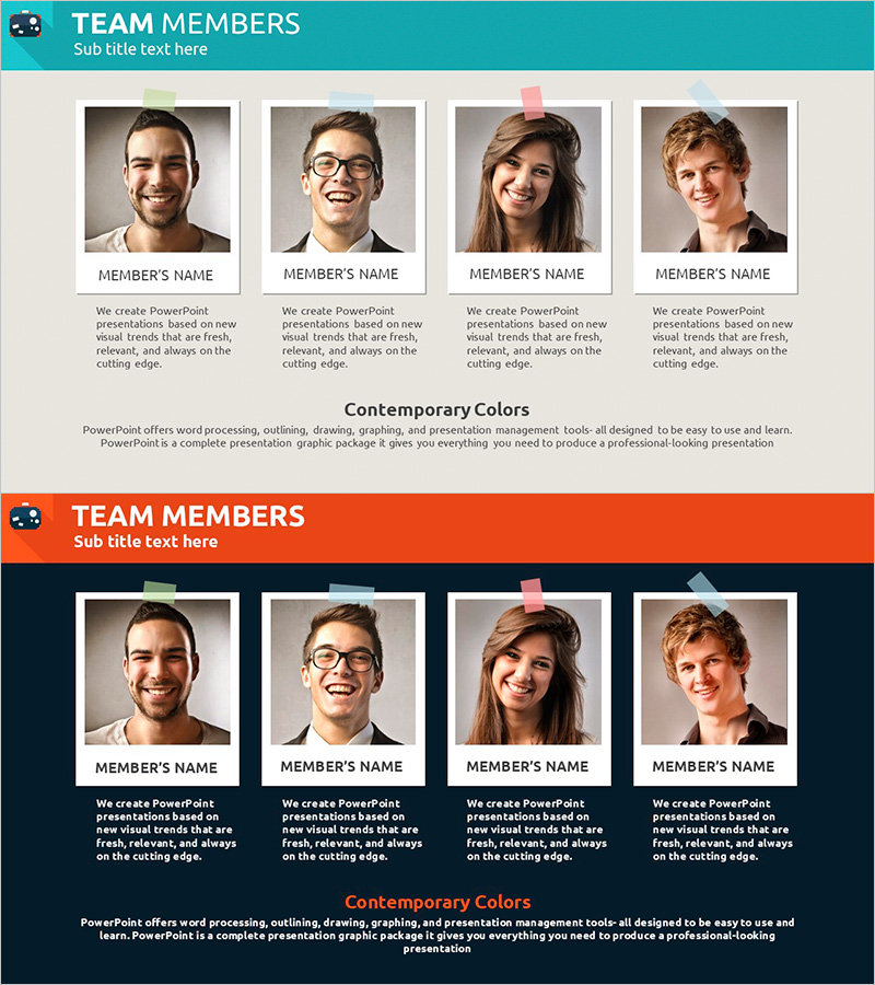 출장 인솔자를 위한 기업 소개 슬라이드 – 팀원 구성 시각화