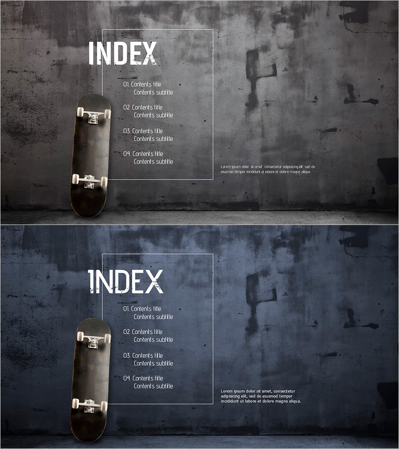 보드 배경의 목차 슬라이드