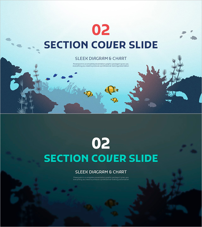 바다 와이드 PPT 간지02 – 섹션 커버 슬라이드