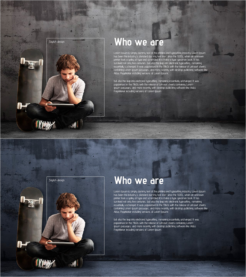 회사를 소개하는 스타일리시한 슬라이드