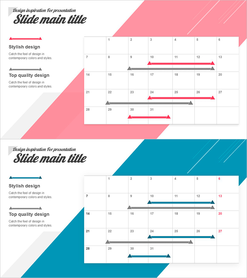 세련된 디자인으로 일정 관리 슬라이드 – 고품질 비주얼 제공