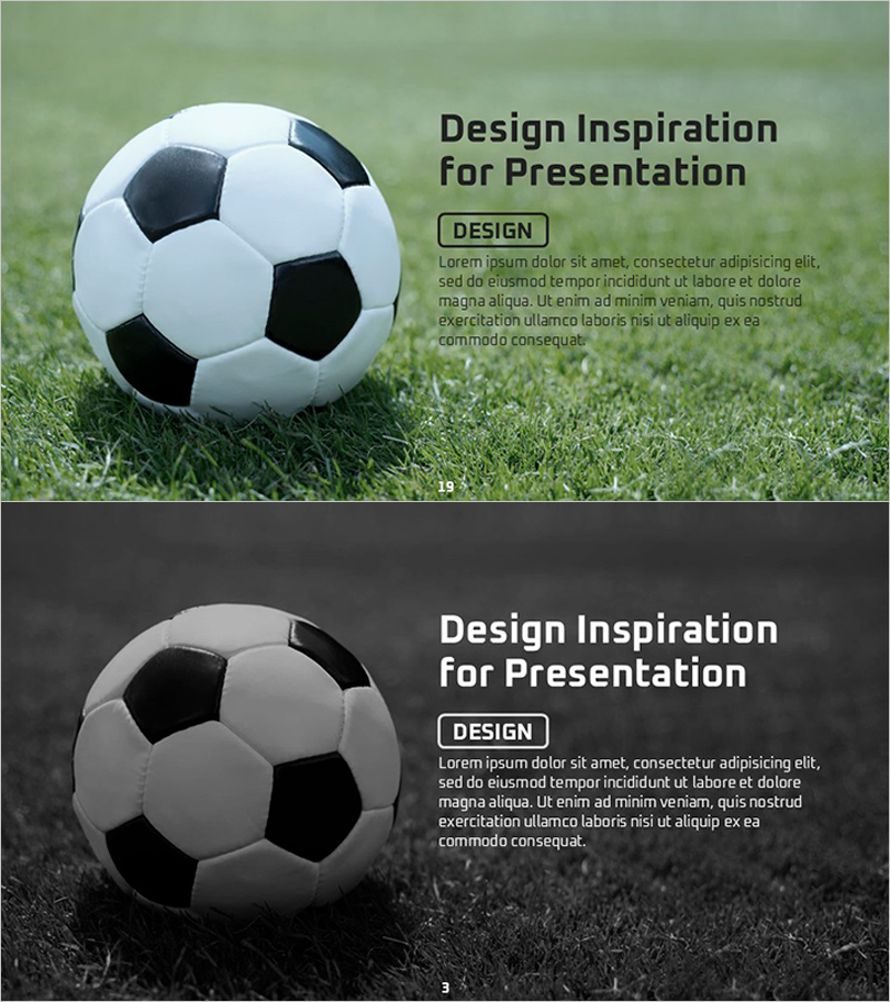 축구 필드 배경과 메시지 – 스포츠 프레젠테이션의 시작